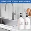 16 Oz Glass Soap Dispenser Set 2 Pack for Kitchen Sink,Contains Hand and Dish Soap Dispenser,White Kitchen Utensils