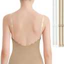 Vavewee Nude Leotard for Women Girls Dance Undergarment Adjustable Ballet Leotard Seamless Camisole Dancewear with Nipple Covers（8A12）