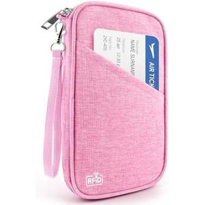 Passport Holder Family RFID Travel Document Organizer for Women Waterproof Passport Wallet Men Portable Case for Cards, Boarding Pass, ID, Money, Tickets with Zipper