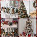 12 Pcs Brown Bows for Christmas Tree Brown Frayed Velvet Ribbon Bows Ornaments Vintage Frayed Crushed Velvet Ribbons for Tree Garland Wreath Indoor Outdoor Xmas Decorations