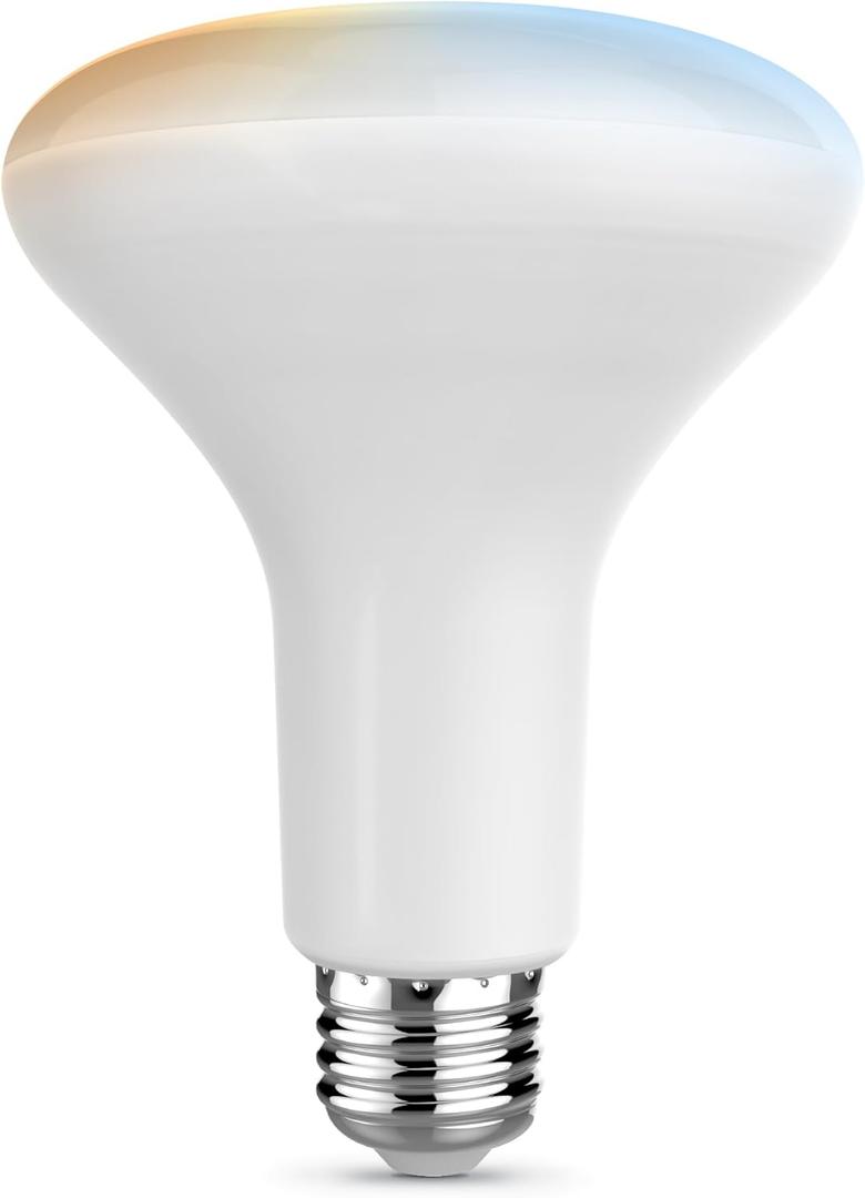 Feit Electric BR30 Smart LED Light Bulb, 60W Equivalent, Tunable White, Wi-Fi Enabled, Alexa & Google Home Compatible, E26 Base, 90+ CRI, Non-Dimmable, 800 Lumens, 25,000-Hour Lifetime, BR30/CCT/CA/AG (1 Count (Pack of 1))