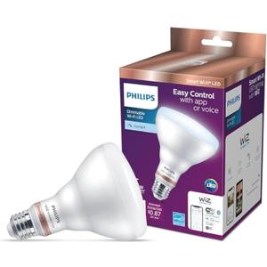 Philips Reflector 7.2W (Eq.65W) BR30 E26 Smart Wi-Fi Tuneable White Light Bulb Powered by WiZ with Bluetooth (4-Pack)