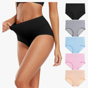 Molasus Women's Cotton Underwear High Waisted Full Coverage Ladies Panties L