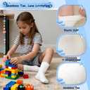 Artfasion Kids Seamless Sensory Socks: Bamboo Viscose Soft Breathable School Crew Dress Socks for 7-9 Years Boys Girls Daily Wearing 5 Pairs (White-Large)