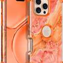 Casetego for iPhone 16 Pro Max Case,Three Layer Heavy Duty Sturdy Shockproof Protection Full Rugged Hard PC+Soft TPU Bumper Protective Girls Case for Apple iPhone 16 Pro Max 6.9 inch,Orange/Gold