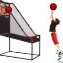 63.7" New Arcade Basketball Game Indoor for Toddlers & Kid 5-7, 8-12 - Basketball Hoop for Kids 3-12 with Wooden Board - Kids Basketball Hoop, Fun Basketball Toys & Gifts for Boys