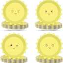 48 Pcs Yellow Sunshine Party Plates First Trip Around The Sun Paper Plates Sunshine Dinner Plates Summer Disposable Tableware for Sun 1st Birthday Party Supplies Baby Shower Birthday Decorations