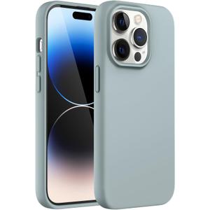 JETech Silicone Case for iPhone 14 Pro 6.1-Inch, Silky-Soft Touch Full-Body Protective Phone Case, Shockproof Cover with Microfiber Lining (Succulent)