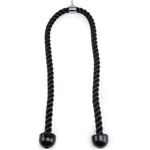 Double Length Tricep Rope for Cable Machines - 55 Inch Heavy Duty Pulldown Attachment, 4ft 7in Gym Strength Training Accessory & Home Workout Equipment