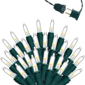 35FT 100 LED Christmas String Lights, Warm White Green Wire Christmas String Lights for Indoor & Outdoor Holiday, Tree Decor, Patio Hanging Lighting Decorations, UL Certified