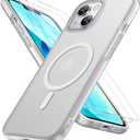 Miracase Magnetic for iPhone 13 Case 6.1 inch (Compatible with MagSafe)with 2X Screen Protectors Military-Grade Protection, Anti-Fingerprint Translucent Matte Phone Case Cover, Frost Clear