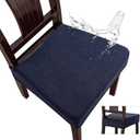 Genina Waterproof Seat Covers for Dining Room Chair Covers Waterproof Dining Chair Covers (6 PCS-Rear-gapped, Navy Blue), 10"D x 10"W x 2"H