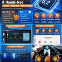 6.5 Single Din Car Stereo Receivers with Wireless Apple CarPlay, IPS Touchscreen 1280x452, Bluetooth 5.2, Car Radio FM AM, Backup Camera, USB Type-c Fast Charging, Android Auto, GPS Navigation, SWC