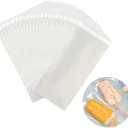Miaowoof 200PCS Popsicle Bags Sealable, Ice Pop Bags For Ice Cream, Self-adhesive Clear Popsicle Wrappers, 6.3" x 3.2" Disaposable