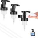 Segbeauty 3pcs Black Foaming Hand Soap Dispenser Bottle Pump Head, Foam Kitchen Soap Dispenser Pump Replacement for Bathroom Shampoo Foamer Bottle, 40 Thread Size Hand Dish Foaming Bottles Pumps