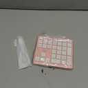 Nulea Wireless Number Pad Bluetooth 5.0 & 2.4G Portable Numeric Keyboard, USB-C Rechargeable, 34-Keys Bluetooth Keyboard for Data Entry (Pink)