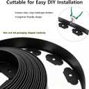 A ANLEOLIFE 40FT Plastic Landscape Edging, 2" Tall No-Dig Black Garden Border with 48 Spikes, Heavy-Duty Flexible Lawn Coil, Grass Barrier & Easy Install