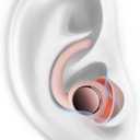 Ear Plugs for Sleeping - Noise Reduction Soft Silicone Earplugs, 2 Pairs Reusable Hearing Protection Earplugs for Noise Sensitivity, Sleep, Snore, Travel, Sound Reduction Noise Cancelling - Dusty Pink