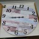 XNM Wood Extra Large Clocks Battery Operated Decorative 24 Inch Nautical Grey Rustic Wall Clock for Office Round Wall Clock Silent(MDF No Solid Wood) (Light Blue Grey)