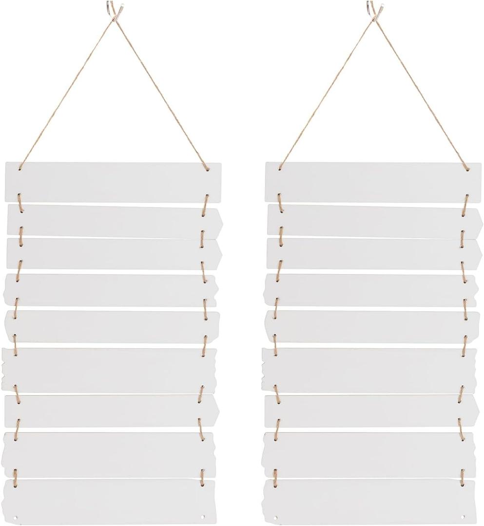 PYD Life 18 Pieces Sublimation Wall Hanging Blanks White Mixed Deisgns Hardboard MDF Wood Blanks Photo Frames for Heat Press Machine Printing HTV Projects