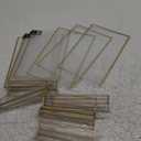 Floroom 6 Pack 5x7 Inch Clear Acrylic Sign Holders, Double-Sided Gold Display Stand Picture Frames for Table Numbers, Menus, Flyers, Weddings, and Offices