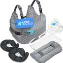 Zomaple Mastectomy Recovery Pillow with Strap, Swirly Gel Pack, Seat Belt Cover & Shower Lanyard Post-Op Essentials, Breast Augmentation/Reduction & Recovery Supplies Washable Cover for Comfort