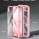 Miracase for iPhone 17e Case & iPhone 16e Case, Full-Body Phone with Built-in Glass Screen Protector, [Magnetic with MagSafe] Military Drop Proof 17 E/ 16 E Cover Bumper 6.1 inch, Pink
