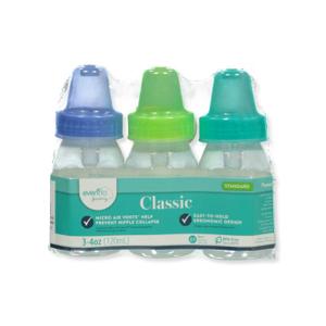 Evenflo Baby Boys' 3-Pack Baby Bottles (4 oz.) - Mint/Green/Blue, one Size