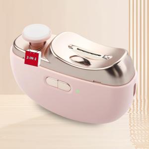 Electric Nail Clipper with LED Light - 3in1 Baby Nail Trimmer Electric for Finger, Automatic Electric Nail Clipper with Polishing, Gift for Adult and for Senior, Pink