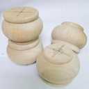 2 Inch Wooden Furniture Legs, Solid Wood Unpainted Replacement Furniture Legs, Cabinet Legs/Desk/Sofa/Bookcase Bun Feet, DIY Wooden Round Legs with Mounting Plate & Screws Set of 4 (2 Inch)