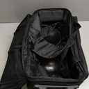 Double Roller 2 Ball Bowling Bag with Separate Shoe Compartment for Bowling Shoes (Up To US Mens Size 15) and Oversized Accessory Pocket, Retractable Handle - Extends to 40" (Black)