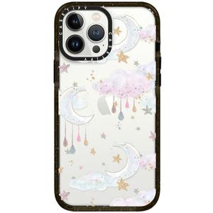 CASETiFY Impact iPhone 13 Pro Max Case [6.6ft Drop Protection] - Candy Cotton Clouds - Clear Black