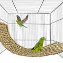 2 PCS Bird Seagrass Mat 29.5" 7" Parrot Natural Grass Woven Net Hammock Parakeet Climbing Rope Ladder Mat Chew Toys Cage Accessories for Pigeon Macaw Cockatiel Conure Budgie Cockatoo Rat Bearded Dragon