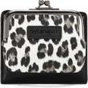 Montana West Wrangler Women's Wallet Leopard Print Wallets RFID-blocking Small Bifold Credit Card Holder with Kiss Clasp WG366-W116BK