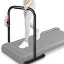 Handle Bar for Walking Pad Only, Suitable for Walking Pad up to 19.7" Wide, Adjustable Treadmill Handlebar Height from 34" to 42", Tall People Friendly, Extended Base, with Cup Holder, Black