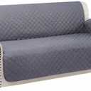 Reversible Couch Cover for 3 Cushion Couch for Pet Friednly Sofa Cover for Dogs Water Resistant Furniture Protector Washable with Elastic Straps(Sofa,Dark Grey/Light Grey)