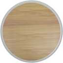 HUBERT Round Faux Light Wood Melamine Tray with White Border - 16"D