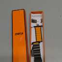 Magnetic Titanium Band Compatible with Apple Watch Size: 49mm/46mm/45mm/44mm/42mm(Series 3 2 1),Luxury Silicone Dual-Layer Link For iwatch Men Women (Black-Orange)