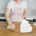 Unomor 2Pcs Heart-Shaped Foam Cake Dummies Set 5.90In Lightweight Cake Models for Wedding Birthday and Party Decoration Practice