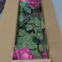8 Bundles Artificial Flowers for Front Door, Fake Silk Azalea Bouquet Silk Flowers for Outside UV Resistant Realistic Faux Plants for Planter Farmhouse Patio Garden Walkways Home Decor (Rose Red)