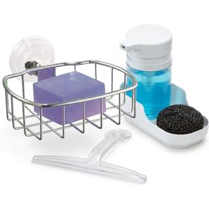 IDea Home Tools Set, Suction Soap Dish, Soap Pump and Plastic Suction Squeegee, White (3 Pack)