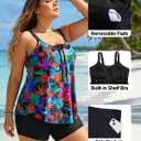Daci Women Plus Size Tankini Swimsuit - 2 Piece Flowy Plus Size Bathing Suits and Shorts with Pockets 2025 (XL)
