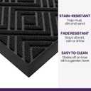 DEXI Front Door Mat Outside Entrance, 32x48 Entryway Rubber Back Doormat Heavy Duty, Non Slip Low Profile Welcome Entry Mats for Inside House Floor Exterior Patio, Checkered Black