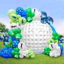 Renaiss 6x6ft White Golf Round Backdrop Covers for Photography, 3D Printing, Baby Shower, Birthday, Sports Club Events, Party Decors, Arch, Photo Booth Props