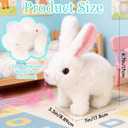 Easter Bunny Toy,Bunny My Realistic Bunny Toy,Hopping Rabbit Plush Bunny Toy,with Sounds and Movements Animated Walking Wiggle Ears Twitch Nose Gift for Toddlers Birthday(White Rabbit + Leash)