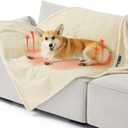 Bedsure Self Warming Blanket for Large Dogs - Waterproof, Washable Couch Protector, Sherpa Fleece Puppy Blanket, Soft Plush Reversible Throw, 40"X50", White