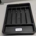 Silicone Silverware Drawer Organizer – Non-Slip Utensil Holder for Kitchen Drawers | Cutlery Tray for Forks, Knives, Spoons & More | Durable, BPA-Free, Easy to Clean – Black