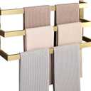 Alise 3-Layers Towel Bars for Bathroom Wall Mount,Brushed Gold Towel Holder Towel Racks for Bathroom Lavatory,SUS304 Stainless Steel Square Towel Rail Towel Hanger for Walls