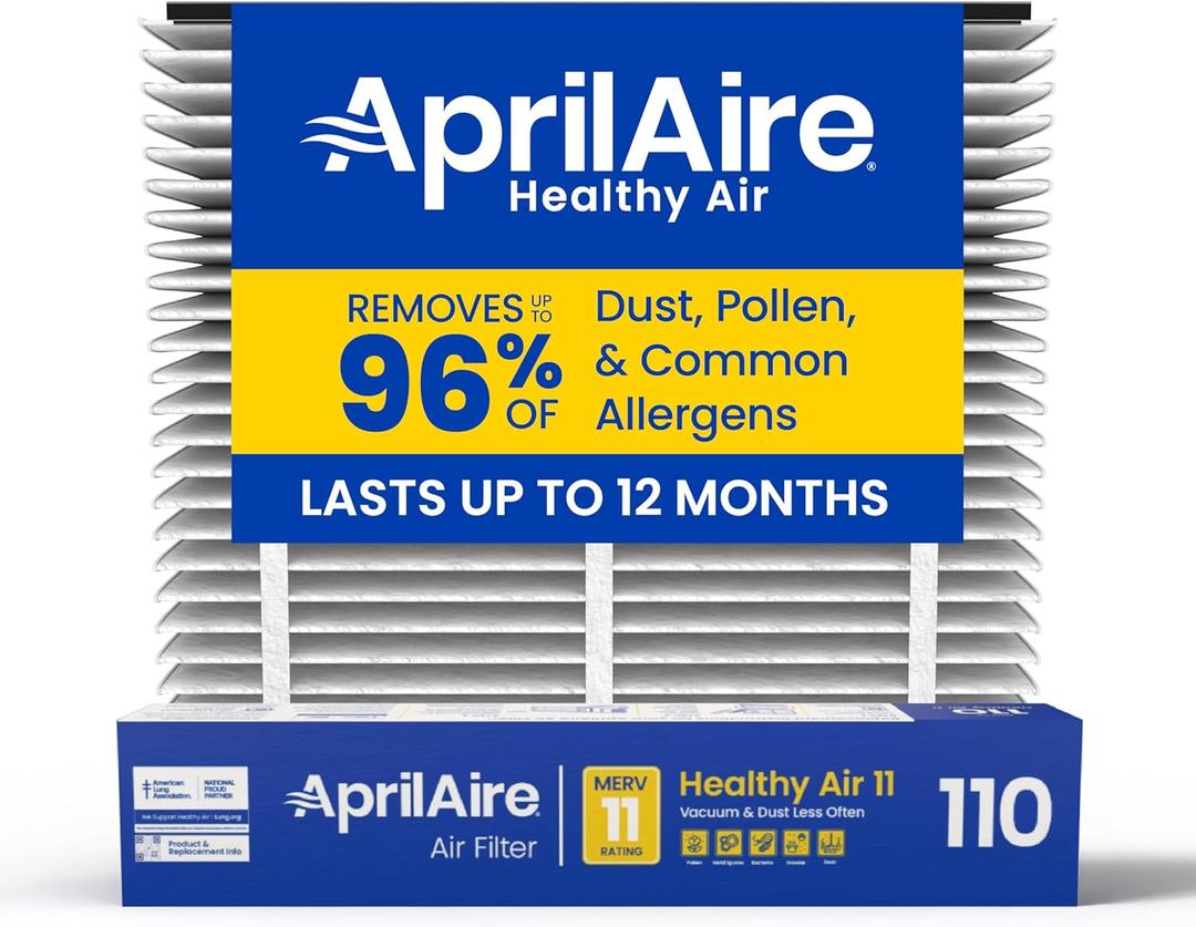 AprilAire 110 Replacement Filter for AprilAire Whole House Air Purifiers - MERV 11, Clean Air & Dust, 16x20x4 Air Filter (Pack of 1)
