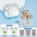 for Airpods Pro 2nd/1st Generation Case Shining Clear with Lock&Bling Keychain for Women&Girly,Cute Soft TPU Clear Cases Cove for Airpods Pro 2 Case with Cleaning Kit,Phone Holder Function